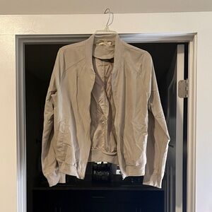 Beige Bomber Jacket